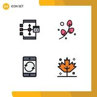 Modern Set of 4 Filledline Flat Colors and symbols such as app arrow development egg device Editable Vector Design Elements