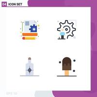 Group of 4 Flat Icons Signs and Symbols for content cream setting man cream Editable Vector Design Elements