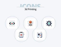 3d Printing Flat Icon Pack 5 Icon Design. setting. 3d. gadget. shape. cube vector