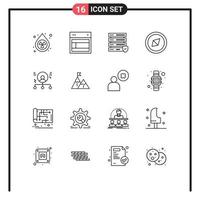 16 Thematic Vector Outlines and Editable Symbols of human abilities website symbol compass Editable Vector Design Elements