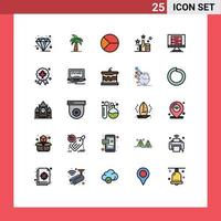 Modern Set of 25 Filled line Flat Colors and symbols such as favorites graphical indian finance business Editable Vector Design Elements