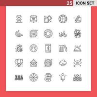 25 Creative Icons Modern Signs and Symbols of painting pencil creative wreath badge Editable Vector Design Elements