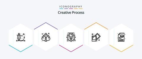 Creative Process 25 Line icon pack including process. photo. process. process. process vector