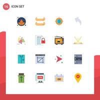 16 Universal Flat Color Signs Symbols of special graphics target effects back Editable Pack of Creative Vector Design Elements