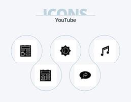Youtube glifo icono paquete 5 5 icono diseño. diseño. aplicación documento. ui básico vector