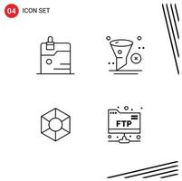 4 Creative Icons Modern Signs and Symbols of business expanse technology filter crypto Editable Vector Design Elements