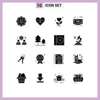 16 Creative Icons Modern Signs and Symbols of management time grow clock alarm Editable Vector Design Elements