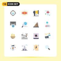 Set of 16 Modern UI Icons Symbols Signs for mail direction design up arrow Editable Pack of Creative Vector Design Elements