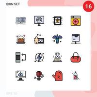 16 Creative Icons Modern Signs and Symbols of graphics window stream add gift Editable Creative Vector Design Elements