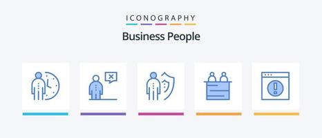 Business People Blue 5 Icon Pack Including people. business. human. protection. man. Creative Icons Design vector