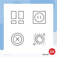 Pack of 4 Modern Filledline Flat Colors Signs and Symbols for Web Print Media such as collage ui photo modern wireframe Editable Vector Design Elements