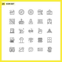 Universal Icon Symbols Group of 25 Modern Lines of hang frame multimedia find search Editable Vector Design Elements