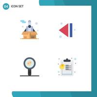 User Interface Pack of 4 Basic Flat Icons of business lab report startup multimedia analysis Editable Vector Design Elements