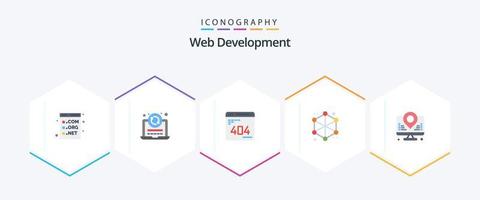 Web Development 25 Flat icon pack including web. data. coding. analytics. web vector