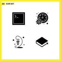 Universal Solid Glyph Signs Symbols of code light business schedule lamp Editable Vector Design Elements