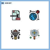 4 Creative Icons Modern Signs and Symbols of business filter dmca space money Editable Vector Design Elements