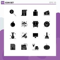 User Interface Pack of 16 Basic Solid Glyphs of china usa key amearican dollar Editable Vector Design Elements