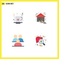 Modern Set of 4 Flat Icons Pictograph of celebration business drink greenhouse corporate Editable Vector Design Elements