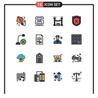 Set of 16 Modern UI Icons Symbols Signs for gadget computers private warning security Editable Creative Vector Design Elements