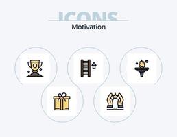 motivación línea lleno icono paquete 5 5 icono diseño. . texto. salud bolsa. mecanografía. abierto vector