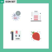 Set of 4 Commercial Flat Icons pack for business develop process devices file Editable Vector Design Elements