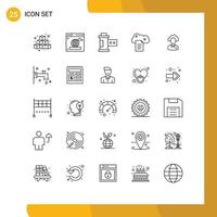 Stock Vector Icon Pack of 25 Line Signs and Symbols for outsource online docs camera file storage cloud reporting Editable Vector Design Elements