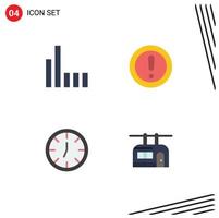 Set of 4 Vector Flat Icons on Grid for connection interior about question chair lift Editable Vector Design Elements