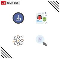 4 Creative Icons Modern Signs and Symbols of application atom interface folder molecule Editable Vector Design Elements