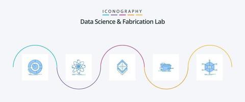 datos Ciencias y fabricación laboratorio azul 5 5 icono paquete incluso destornillador caja. investigación. . s vector