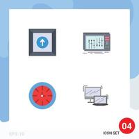 4 Universal Flat Icons Set for Web and Mobile Applications box timer console music global Editable Vector Design Elements