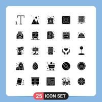 User Interface Pack of 25 Basic Solid Glyphs of vpn server dollar database product Editable Vector Design Elements