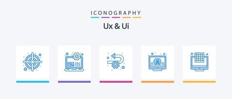 Ux And Ui Blue 5 Icon Pack Including dpi. tick. agile. screen. check. Creative Icons Design vector