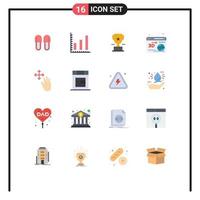 Universal Icon Symbols Group of 16 Modern Flat Colors of gestures three cup globe web Editable Pack of Creative Vector Design Elements