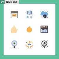 Modern Set of 9 Flat Colors Pictograph of movie chinese computing china stop Editable Vector Design Elements