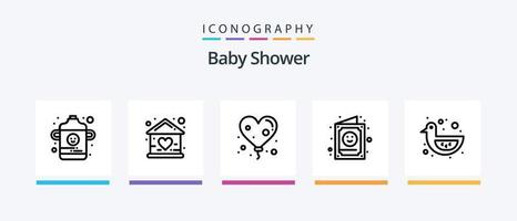 Baby Shower Line 5 Icon Pack Including calendar. flowers. shirt. decorative flowers. lotion bottle. Creative Icons Design vector