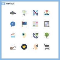 Set of 16 Modern UI Icons Symbols Signs for chat people solution boy avatar Editable Pack of Creative Vector Design Elements