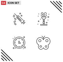 User Interface Pack of 4 Basic Filledline Flat Colors of injection time treatment romance timer Editable Vector Design Elements