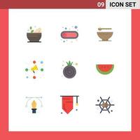 9 Universal Flat Colors Set for Web and Mobile Applications onion marketing bowl market circle Editable Vector Design Elements