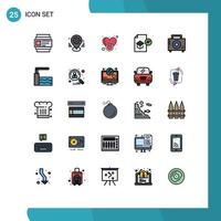 25 Creative Icons Modern Signs and Symbols of study knowledge off graduation love Editable Vector Design Elements