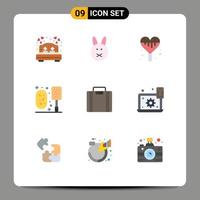 9 Creative Icons Modern Signs and Symbols of configure business ice sweet briefcase scrub Editable Vector Design Elements