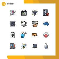 Set of 16 Modern UI Icons Symbols Signs for hardware hardware history gadget computers Editable Creative Vector Design Elements