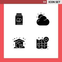 User Interface Pack of 4 Basic Solid Glyphs of egg weather holiday shinning city Editable Vector Design Elements