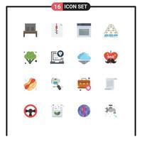 Set of 16 Vector Flat Colors on Grid for broccoli business page structure team Editable Pack of Creative Vector Design Elements