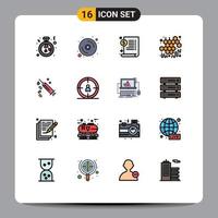 Set of 16 Modern UI Icons Symbols Signs for syringe viscous document sweet autumn Editable Creative Vector Design Elements
