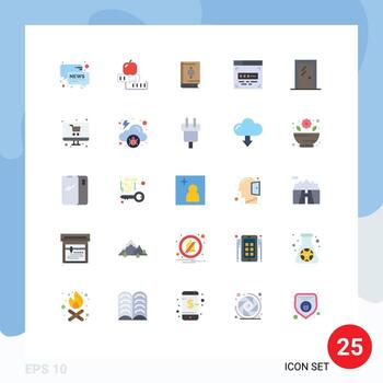 usuario interfaz paquete de 25 básico plano colores de vaso puerta frente final desarrollo Universidad descifrador Ramadán editable vector diseño elementos