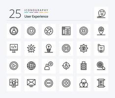 User Experience 25 Line icon pack including . web page . web . virus vector