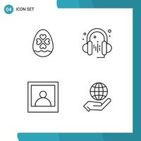 Universal Icon Symbols Group of 4 Modern Filledline Flat Colors of egg global easter sound internet Editable Vector Design Elements