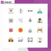 16 Thematic Vector Flat Colors and Editable Symbols of business up sketch avatar massege Editable Pack of Creative Vector Design Elements