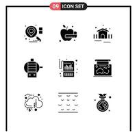 Stock Vector Icon Pack of 9 Line Signs and Symbols for map statements shelter reporting accounting Editable Vector Design Elements