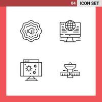 Universal Icon Symbols Group of 4 Modern Filledline Flat Colors of accustic gps globe computer satelite Editable Vector Design Elements